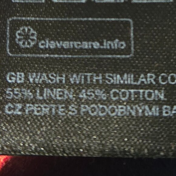 Red V-Neck cropped top blouse linen cotton size Large 12-14 - Picture 9 of 9